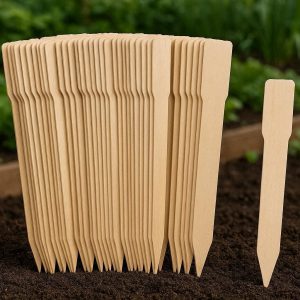 30 Tall Wooden Plant Labels Set of 40 Large Birch Wood Garden Tags for Raised Beds and Vegetable Gardens Eco Friendly Broad Stakes for Writing